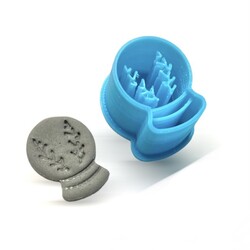 Paku Malzeme - 3D-Plastic mini cutter SNOWGLOBE antler embossed; 2 cms