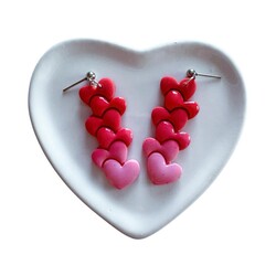 Plastik mini kalıp Stacked Hearts; 4,0*1,8 cm - Thumbnail