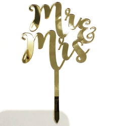 Diğer - Pleksi pasta süsü MR&MRS-1 Gold;13*18 cm