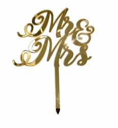 Others - Acrylic cake topper MR&MRS-2 Gold;15*16 cm