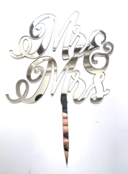 Others - Acrylic cake topper MR&MRS-2 Silver;15*16 cm