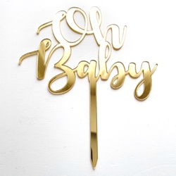 Diğer - Pleksi pasta süsü OH BABY Gold;13*16 cm