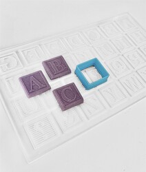 Pop-it acrylic stamp BLOCK ALPHABET ( 2 cms) - Thumbnail