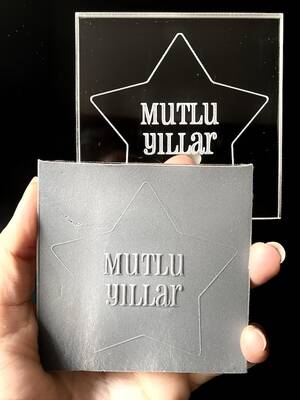 Pop-it acrylic stamp Star MUTLU YILLAR; 8*8 cm