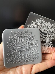 Paku Malzeme - Pop-it stamp kaşe ALLAH; 8,0*8,0 cm