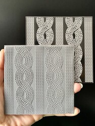 Paku Malzeme - Pop-it stamp kaşe Cable Knit; 10,0*10,0 cm
