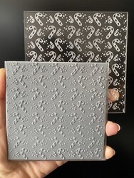 Paku Malzeme - Pop-it acrylic stamp Candy Cane Background; 10,0*10,0 cm