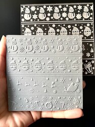 Paku Malzeme - Pop-it acrylic stamp Christmas Borders; 10*10 cm