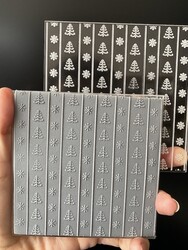 Paku Malzeme - Pop-it acrylic stamp Chrisrmas Stripes; 10,0*10,0 cm