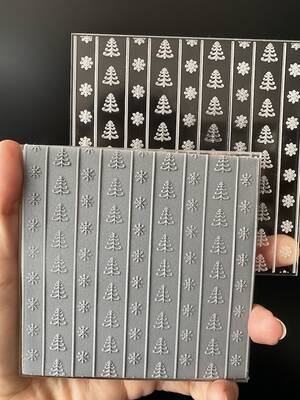Pop-it stamp kaşe Christmas Stripes; 10,0*10,0 cm