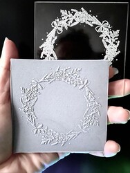 Paku Malzeme - Pop-it stamp kaşe Christmas Wreath-4; 8*8cm