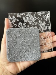 Paku Malzeme - Pop-it stamp kaşe CORAL BACKGROUND-2; 10,0*10,0 cm