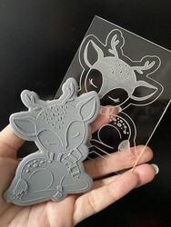 Paku Malzeme - Pop-it stamp kaşe Cute Bambi; 10,0*8,0 cm