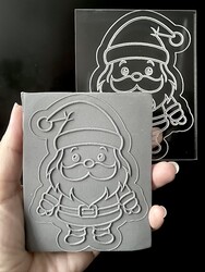 Paku Malzeme - Pop-it acrylic stamp Cute Santa; 10*8 cm