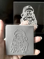Paku Malzeme - Pop-it stamp kaşe Elegant Santa; 8*8 cm