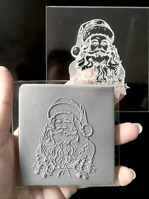 Pop-it stamp kaşe Elegant Santa; 8*8 cm