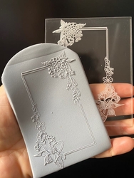 Paku Malzeme - Pop-it acrylic stamp FLORAL WREATH-6; 8,0*8,0 cm