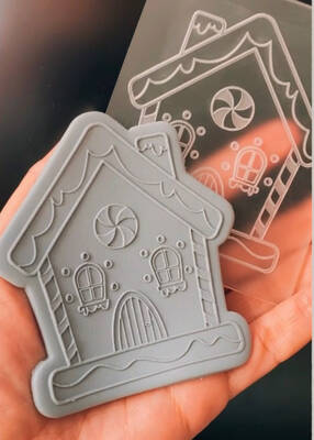 Pop-it stamp kaşe Gingerbread House Kurabiye Ev; 10,0*8,0 cm