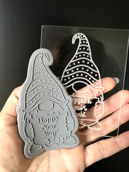 Paku Malzeme - Pop-it stamp kaşe Gnome; 10,0*8,0 cm