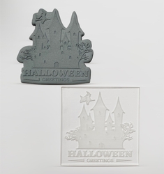 Paku Malzeme - Pop-it stamp kaşe HALLOWEEN GREETINGS-2; 8,0*8,0 cm