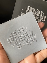 Paku Malzeme - Pop-it acrylic stamp Happy Birthday-2; 8,0*8,0 cm