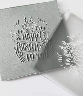 Pop-it stamp kaşe Happy Birthday-4; 8,0*8,0 cm
