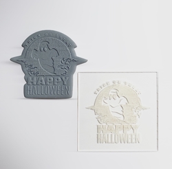 Paku Malzeme - Pop-it stamp kaşe HAPPY HALLOWEEN; 8,0*8,0 cm