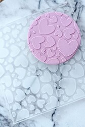 Paku Malzeme - Pop-it acrylic stamp HEARTS BABOL; 10x10 cm (1)