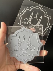 Paku Malzeme - Pop-it stamp kaşe EID MUBARAK-1; 9,0*9,0 cm