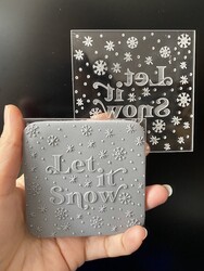 Paku Malzeme - Pop-it stamp kaşe Let it Snow; 8,0*8,0 cm