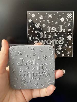 Pop-it stamp kaşe Let it Snow; 8,0*8,0 cm
