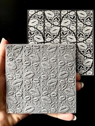 Paku Malzeme - Pop-it acrylic stamp LIPS & HEARTS; 10x8 cm