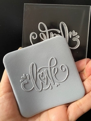 Paku Malzeme - Pop-it stamp kaşe LOVE; 8,0*8,0 cm