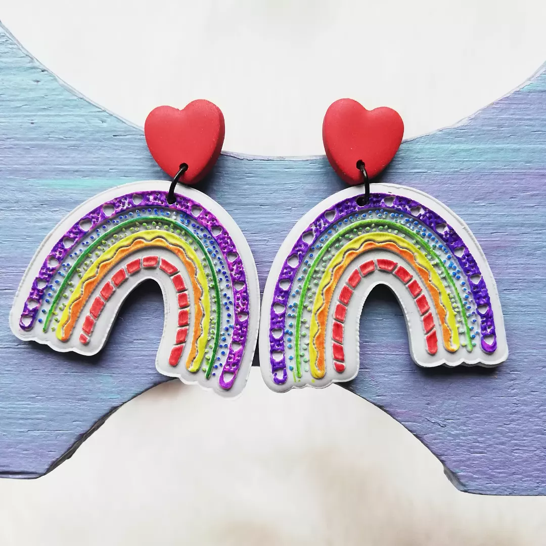 Paku Malzeme - Pop-it mini acrylic stamp Love Rainbow; 5,0*4,0 cm (1)