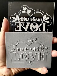 Paku Malzeme - Pop-it acrylic stamp MADE WITH LOVE; 10x8 cm