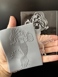 Paku Malzeme - Pop-it stamp kaşe MERMAID; 10,0*8,0 cm