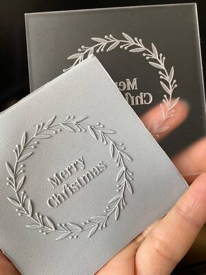 Pop-it stamp kaşe Merry Christmas-3; 8,0*8,0 cm