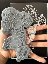 Paku Malzeme - Pop-it stamp kaşe MERMAID-XL; 15,0*10,5 cm