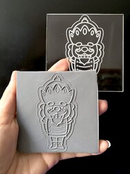  - Pop-it acrylic stamp NUTCRACKER-2; 8,0*8,0 cm