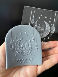Paku Malzeme - Pop-it stamp kaşe RAMADAN KAREEM; 8,0*8,0 cm