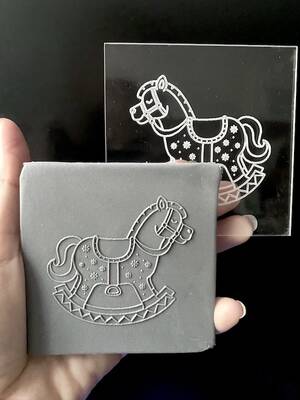 Pop-it stamp kaşe Rocking Horse; 8*8 cm