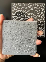 Paku Malzeme - Pop-it stamp kaşe Sevgililer Günü Doku-2; 10,0*10,0 cm