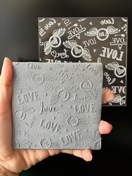 Paku Malzeme - Pop-it stamp kaşe Sevgililer Günü Doku-6; 10,0*10,0 cm