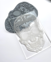 Paku Malzeme - Pop-it stamp kaşe SKULL Ölüler Bayramı Kurukafa; 10,0*7,0 cm