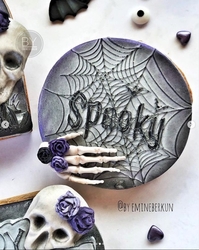 Paku Malzeme - Pop-it stamp kaşe SPOOKY WEB; 8,0*8,0 cm (1)