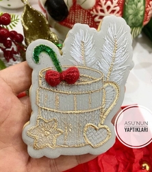 Paku Malzeme - Pop-it stamp kaşe Winter Mug; 10,0*8,0 cm (1)