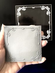 Paku Malzeme - Pop-it acrylic stamp Xmas Frame; 8*8 cm