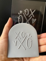 Paku Malzeme - Pop-it stamp kaşe XOXO; 8,0*8,0 cm