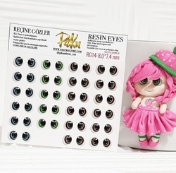 Paku Malzeme - Resin eyes for dolls RG14; 8,0*7,4 mm (1)