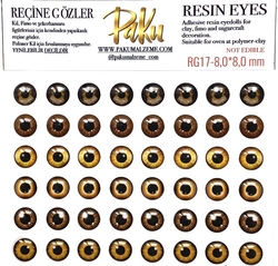Paku Malzeme - Resin eyes for dolls RG17; 8,0*8,0 mm